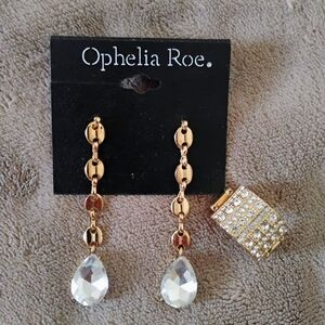 Gold and Silver Drop Earrings